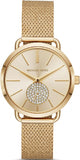 Buy Shop Michael Kors Portia Gold Dial Gold Mesh Bracelet Watch for Women - MK3844 USA Online