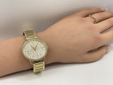 Buy Shop Michael Kors Portia Quartz Gold Dial Gold Steel Strap Watch For Women - MK3886 USA Online