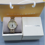 Buy Shop Michael Kors Portia Quartz Gold Dial Gold Steel Strap Watch For Women - MK3886 USA Online