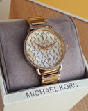 Buy Shop Michael Kors Portia Quartz Gold Dial Gold Steel Strap Watch For Women - MK3886 USA Online
