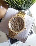 Buy Shop Michael Kors Portia Quartz Gold Dial Gold Steel Strap Watch For Women - MK3886 USA Online