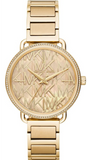 Buy Shop Michael Kors Portia Quartz Gold Dial Gold Steel Strap Watch For Women - MK3886 USA Online