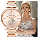 Buy Shop Michael Kors Portia Quartz Rose Gold Dial Rose Gold Steel Strap Watch For Women - MK3678 USA Online