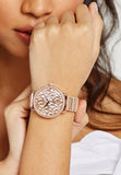 Buy Shop Michael Kors Portia Quartz Silver Dial Rose Gold Steel Strap Watch For Women - MK3887 USA Online