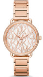 Buy Shop Michael Kors Portia Quartz Silver Dial Rose Gold Steel Strap Watch For Women - MK3887 USA Online