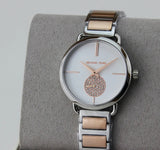 Buy Shop Michael Kors Portia Quartz Silver Dial Two Tone Steel Strap Watch For Women - MK3709 USA Online
