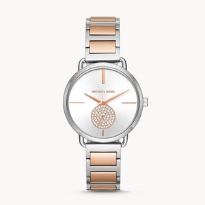 Buy Shop Michael Kors Portia Quartz Silver Dial Two Tone Steel Strap Watch For Women - MK3709 USA Online