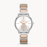 Buy Shop Michael Kors Portia Quartz Silver Dial Two Tone Steel Strap Watch For Women - MK3709 USA Online