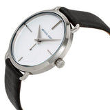 Buy Shop Michael Kors Portia Quartz White Dial Black Leather Strap Watch For Women - MK2658 USA Online