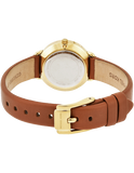 Buy Shop Michael Kors Portia Quartz White Dial Brown Leather Strap Watch For Women - MK2734 USA Online