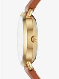 Buy Shop Michael Kors Portia Quartz White Dial Brown Leather Strap Watch For Women - MK2734 USA Online