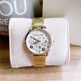 Buy Shop Michael Kors Portia Quartz White Dial Gold Steel Strap Watch for Women - MK3840 USA Online
