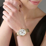 Buy Shop Michael Kors Portia Quartz White Dial Gold Steel Strap Watch for Women - MK3840 USA Online