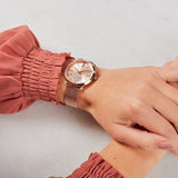 Buy Shop Michael Kors Portia Rose Gold Dial Rose Gold Mesh Bracelet Watch for Women - MK3845 USA Online