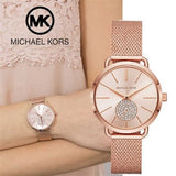 Buy Shop Michael Kors Portia Rose Gold Dial Rose Gold Mesh Bracelet Watch for Women - MK3845 USA Online