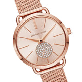 Buy Shop Michael Kors Portia Rose Gold Dial Rose Gold Mesh Bracelet Watch for Women - MK3845 USA Online