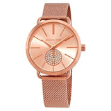 Buy Shop Michael Kors Portia Rose Gold Dial Rose Gold Mesh Bracelet Watch for Women - MK3845 USA Online