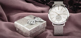 Buy Shop Michael Kors Portia Silver Dial Silver Mesh Bracelet Watch for Women - MK3843 USA Online