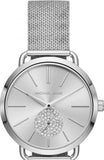 Buy Shop Michael Kors Portia Silver Dial Silver Mesh Bracelet Watch for Women - MK3843 USA Online