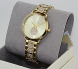 Buy Shop Michael Kors Portia Three-Hand Crystals Gold Dial Gold Steel Strap Watch for Women - MK4602 USA Online