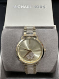 Buy Shop Michael Kors Portia Three-Hand Crystals Gold Dial Gold Steel Strap Watch for Women - MK4602 USA Online