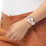 Buy Shop Michael Kors Portia Rose Gold Dial White Leather Strap Watch For Women - MK2660 USA Online