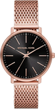 Buy Shop Michael Kors Pyper Analog Black Dial Rose Gold Mesh Strap Watch For Women - MK4566 USA Online