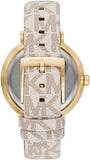 Buy Shop Michael Kors Pyper Analog Silver Dial White Leather Strap Watch for Women - MK2946 USA Online
