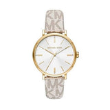Buy Shop Michael Kors Pyper Analog Silver Dial White Leather Strap Watch for Women - MK2946 USA Online