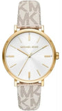 Buy Shop Michael Kors Pyper Analog Silver Dial White Leather Strap Watch for Women - MK2946 USA Online