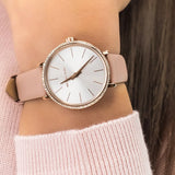Buy Shop Michael Kors Pyper Analog White Dial Pink Leather Strap Watch For Women - MK2803 USA Online