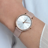 Buy Shop Michael Kors Pyper Analog White Dial Pink Leather Strap Watch For Women - MK2803 USA Online