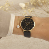 Buy Shop Michael Kors Pyper Black Dial Black Leather Strap Watch For Women - MK2747 USA Online