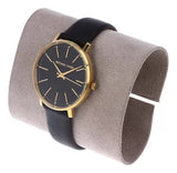Michael Kors Pyper Black Dial Black Leather Strap Watch For Women - MK2747