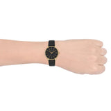 Michael Kors Pyper Black Dial Black Leather Strap Watch For Women - MK2747