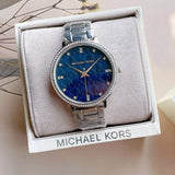Buy Shop Michael Kors Pyper Blue Dial Silver Steel Strap Watch For Women - MK4671 USA Online