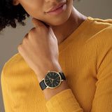 Buy Shop Michael Kors Pyper Black Dial Black Leather Strap Watch For Women - MK2747 USA Online