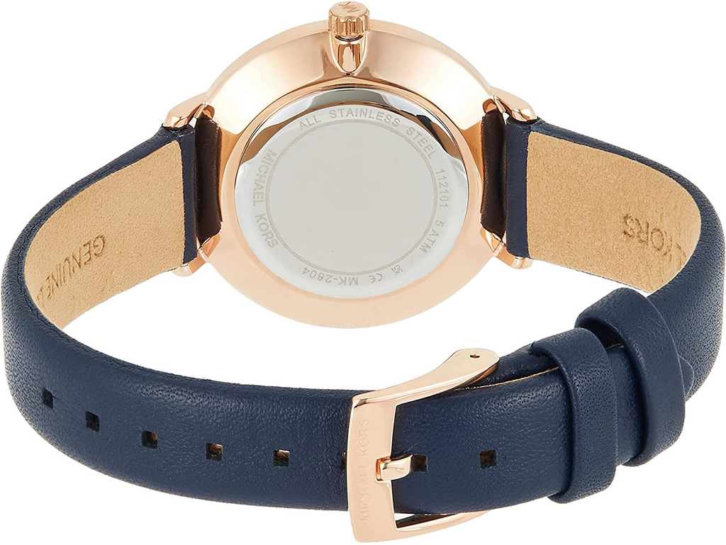 Buy Shop Michael Kors Pyper Analog White Dial Black Leather Strap Watch For Women - MK2804 USA Online