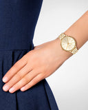 Buy Shop Michael Kors Pyper Quartz Gold Dial Gold Steel Strap Watch For Women - MK3898 USA Online