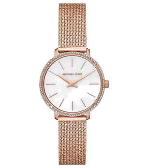 Buy Shop Michael Kors Pyper Quartz Mother of Pearl White Dial Rose Gold Mesh Strap Watch For Women - MK4588 USA Online