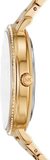 Buy Shop Michael Kors Pyper Three-Hand Black Dial Gold Steel Strap Watch For Women - MK4593 USA Online