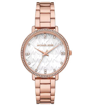 Buy Shop Michael Kors Pyper Three-Hand White Dial Rose Gold Steel Strap Watch For Women - MK4594 USA Online