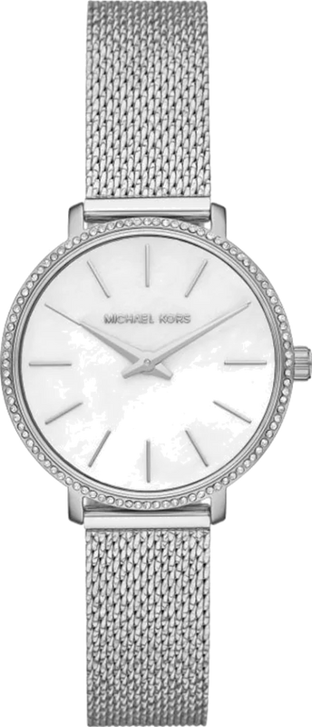 Buy Shop Michael Kors Pyper Quartz Mother of Pearl White Dial Silver Mesh Strap Watch For Women - MK4618 USA Online