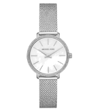 Buy Shop Michael Kors Pyper Quartz Mother of Pearl White Dial Silver Mesh Strap Watch For Women - MK4618 USA Online