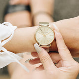 Buy Shop Michael Kors Pyper Quartz Gold Dial Gold Mesh Strap Watch For Women - MK4339 USA Online