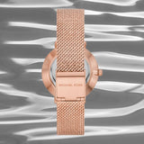 Buy Shop Michael Kors Pyper Quartz Mother of Pearl White Dial Rose Gold Mesh Strap Watch For Women - MK4588 USA Online