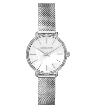 Buy Shop Michael Kors Pyper Quartz Mother of Pearl White Dial Silver Mesh Strap Watch For Women - MK4618 USA Online