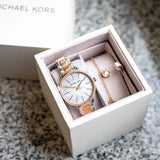 Buy Shop Michael Kors Pyper Quartz Mother of Pearl White Dial Two Tone Steel Strap Watch For Women - MK1066 USA Online