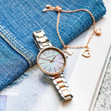 Buy Shop Michael Kors Pyper Quartz Mother of Pearl White Dial Two Tone Steel Strap Watch For Women - MK1066 USA Online