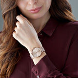 Buy Shop Michael Kors Pyper Quartz Rose Gold Dial Rose Gold Mesh Strap Watch For Women - MK4340 USA Online